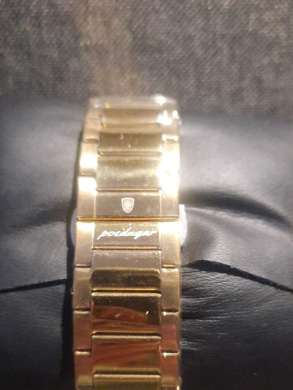 Men's Gold Stainless Steel Analog Watch with Day Display